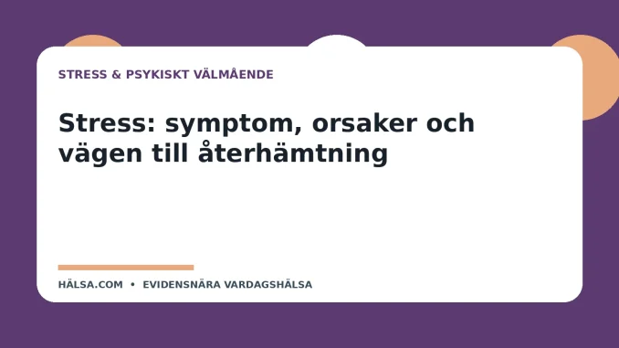 Illustration till guiden Stress: symptom, orsaker och vägen till återhämtning