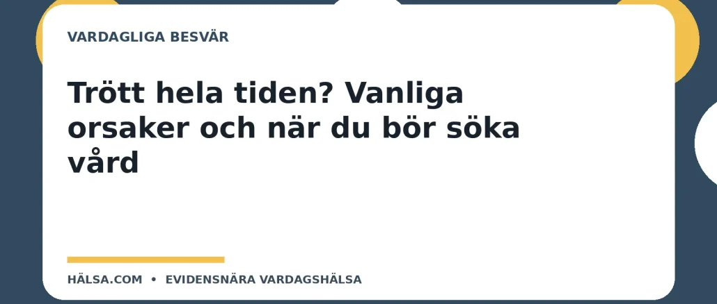 Illustration till guiden Trött hela tiden? Vanliga orsaker och när du bör söka vård
