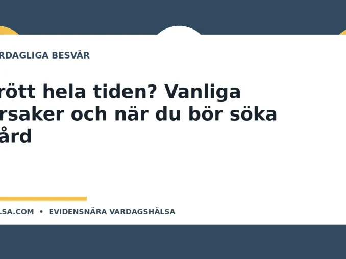 Illustration till guiden Trött hela tiden? Vanliga orsaker och när du bör söka vård