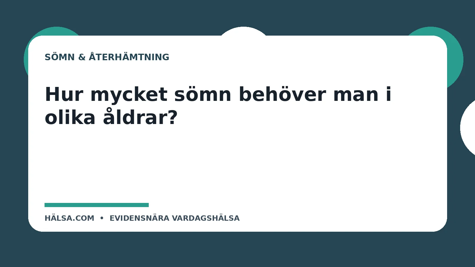 Illustration till guiden Hur mycket sömn behöver man i olika åldrar?