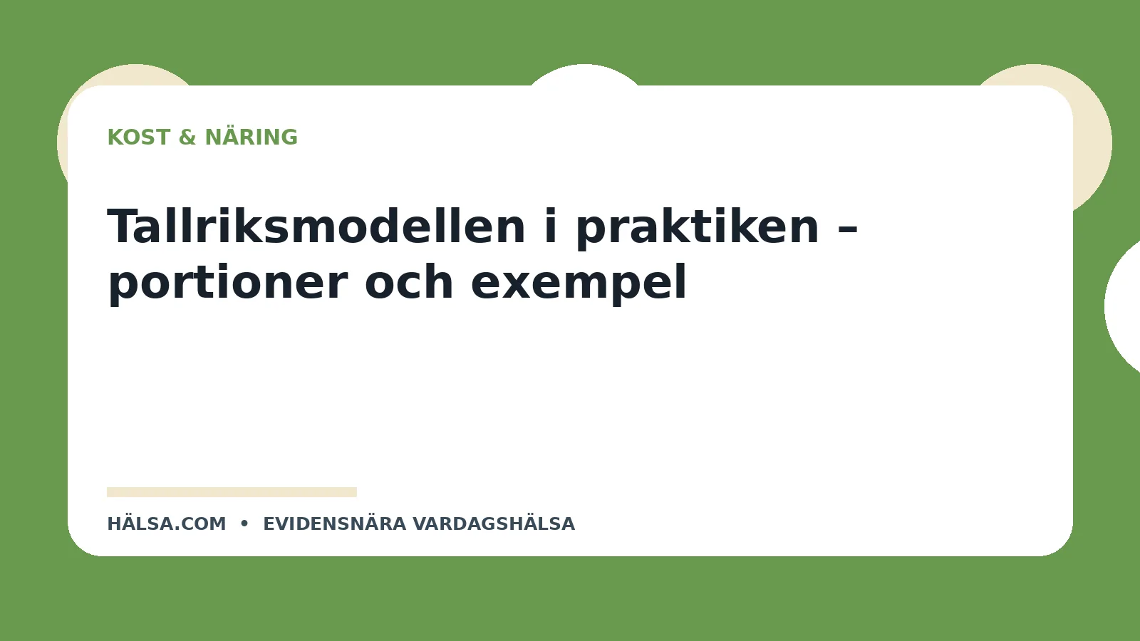 Illustration till guiden Tallriksmodellen i praktiken – portioner och exempel