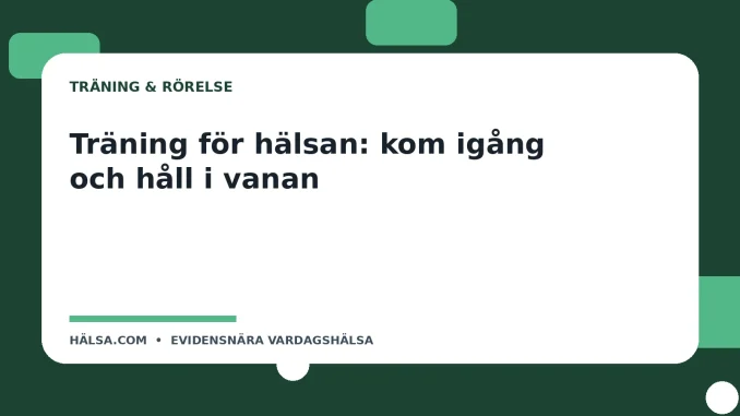 Illustration till guiden Träning för hälsan: kom igång och håll i vanan