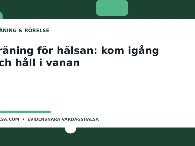 Illustration till guiden Träning för hälsan: kom igång och håll i vanan