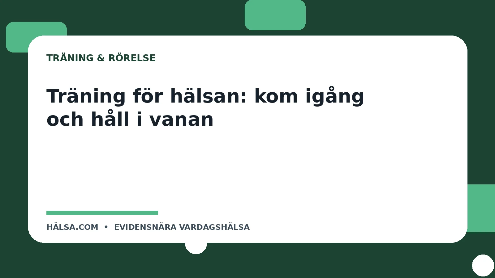 Illustration till guiden Träning för hälsan: kom igång och håll i vanan