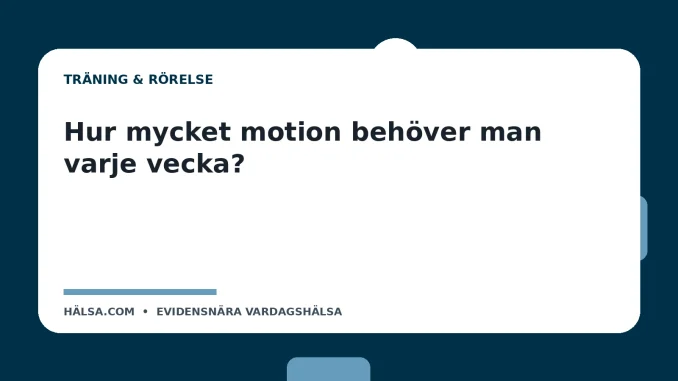 Illustration till guiden Hur mycket motion behöver man varje vecka?