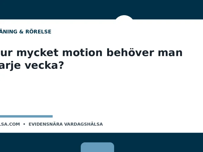 Illustration till guiden Hur mycket motion behöver man varje vecka?