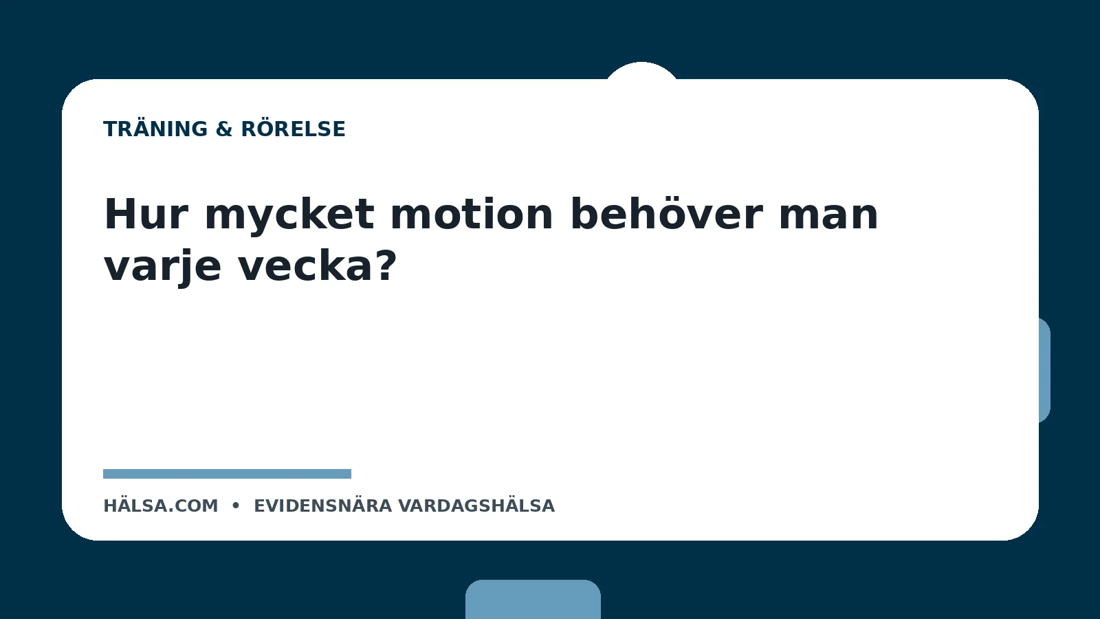 Illustration till guiden Hur mycket motion behöver man varje vecka?