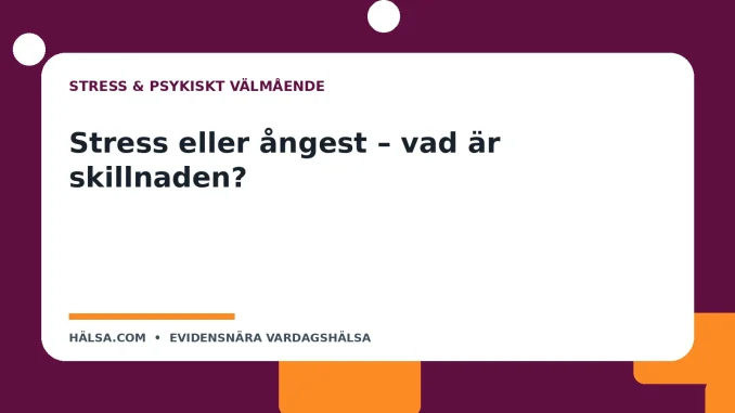 Illustration till guiden Stress eller ångest – vad är skillnaden?