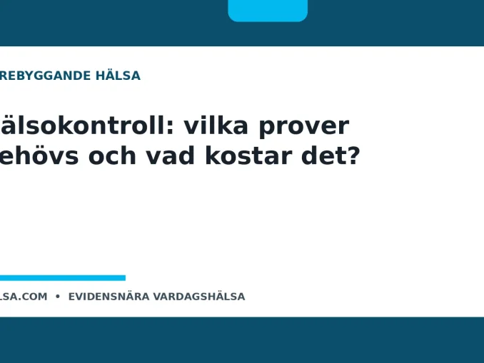 Illustration till guiden Hälsokontroll: vilka prover behövs och vad kostar det?